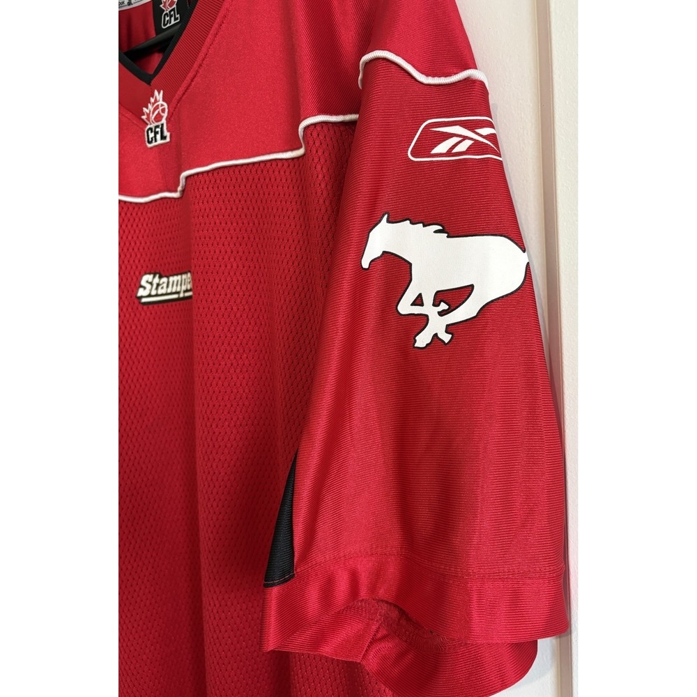 Vintage Reebok Calgary Stampeders CFL Football Jersey Red Home Blank Men's Large - Picture 2 of 10